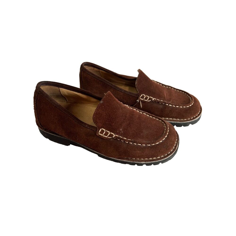 The Walking Co. Brown Suede Loafers Slip-On Shoes Size 39 Y2K‎ Chunky Lug